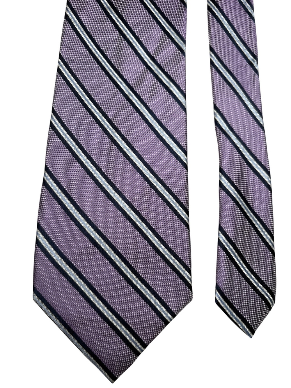 US Polo ASSN Silk Purple Navy Jacquard Striped Men's Tie Tie